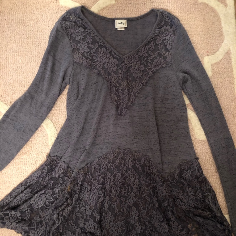 Grey Lace Boutique Blouse